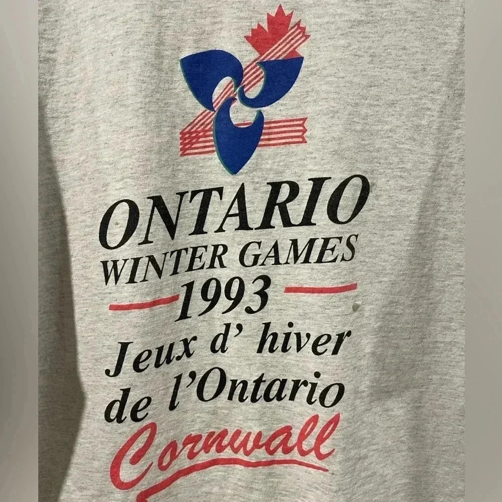 Vtg 93β Ontario Winter Games Single Stitch T-Shirt - Picture 4 of 7